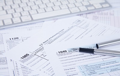 close up of tax forms